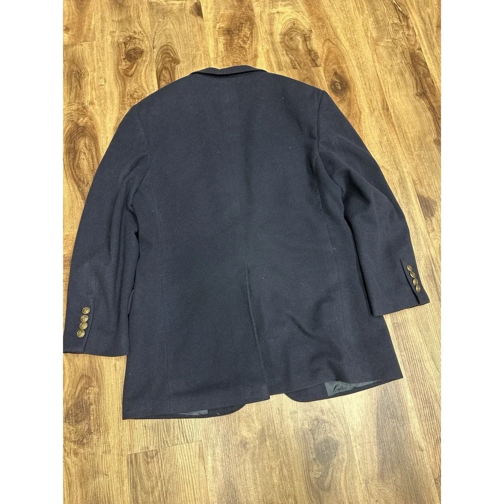 Vintage Polo Ralph Lauren 100% Cashmere Navy Gold Button Blazer 40